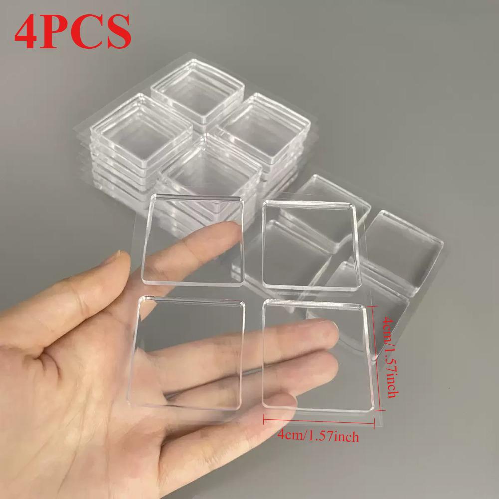 Self Adhesive Silicone Anti Vibration Mat 4PCS Non Slip Pad for Washing Machine Transparent Home Bathroom Pads Furniture Sliders