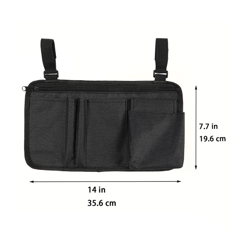 1PC Wheelchair Side Hanging Bag, Multi-Functional Armrest Pouch, Office Chair Side Pocket for Carrying Medical Supplies
