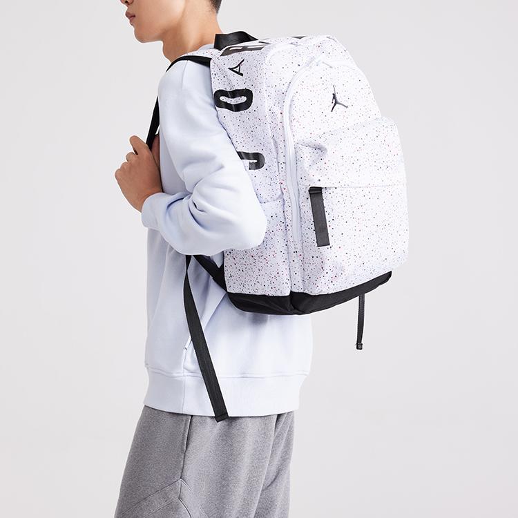 Jordan Student Casual Polyester Backpack Large Unisex Backpacks White Starry-Sky JD2133032GS-008