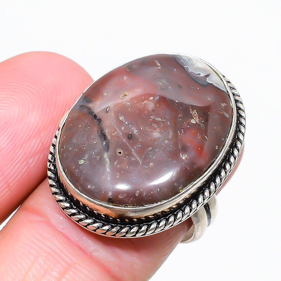 

Laguna Lace Agate Gemstone 925 Sterling Silver Jewelry Ring Size 8 W8T84