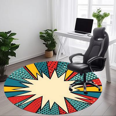 1pc Pop Art Circle Chair Carpet for Office, Non-slip, Soft and Durable Office Rug for  Decoration, Perfect for Office Yy260105033