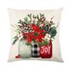 Santa Claus Print Pillow Cover Linen Home Living Room Sofa Cushion Cover Pillow Cover