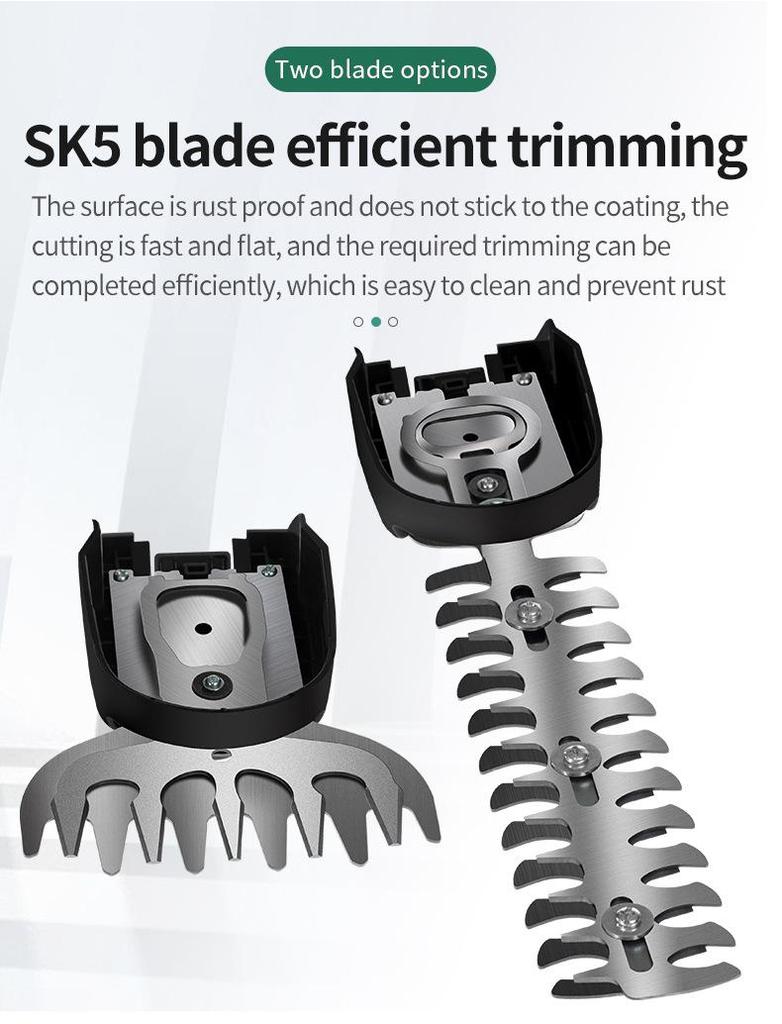 Rechargeable Dual-Purpose Electric Hedge Trimmer and Pruner - One-Handed Lawn & Garden Tool