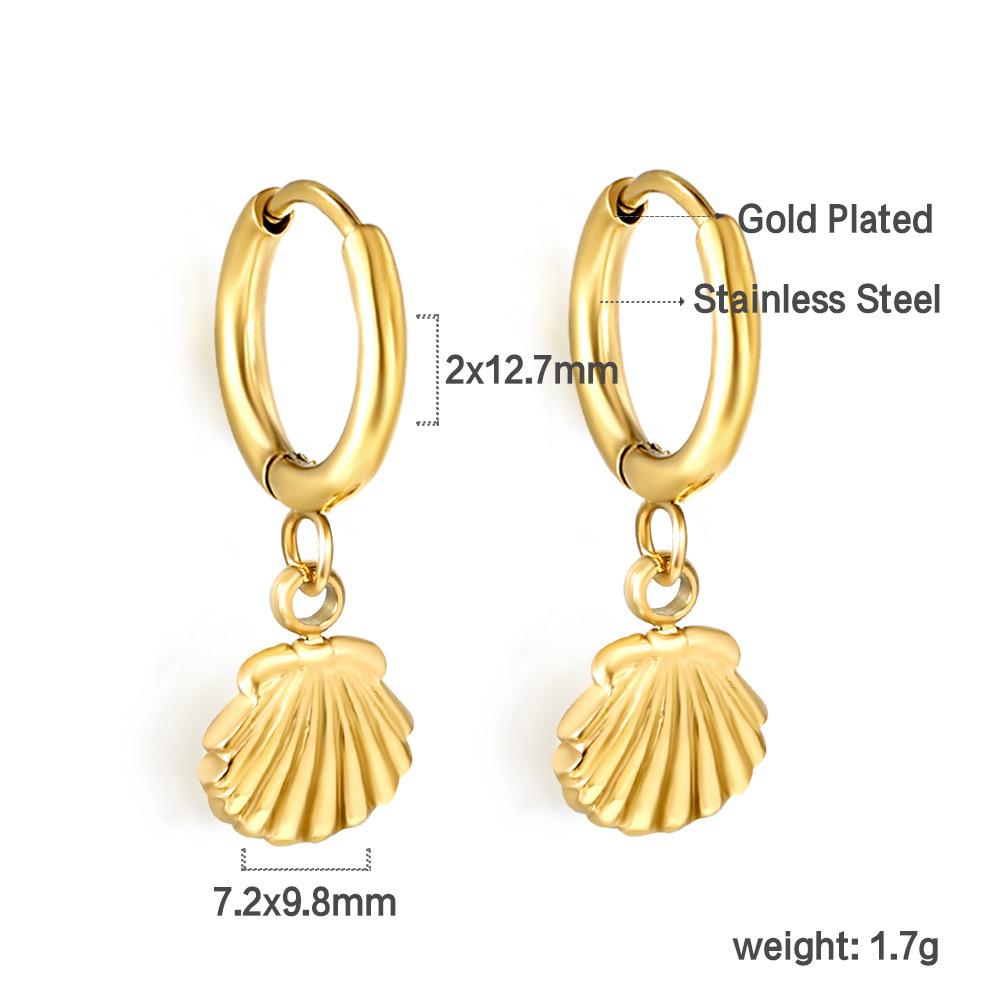 Beach Ocean Theme Metal Earrings Starfish Shell Conch Fish Holiday Dangle Earrings for Women