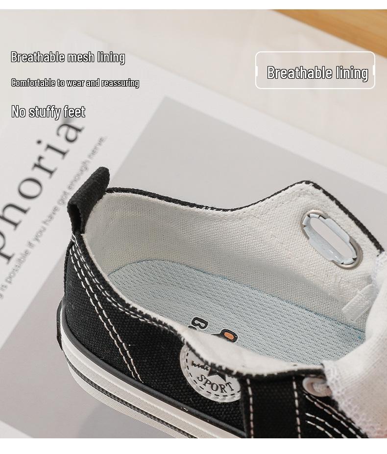 Kids' Unisex Canvas Shoes - Winter 2025 Style, Round Toe, High/Low Top, Soft Sole Board Sneakers for Students