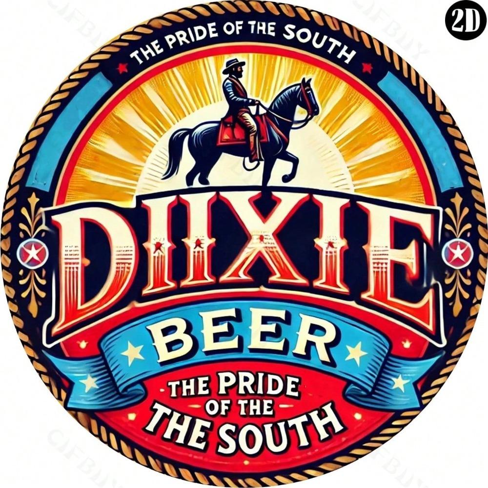 Vintage Dixie Beer Metal Tin Sign Southern Brewery Wall Decor Durable Unique Gift
