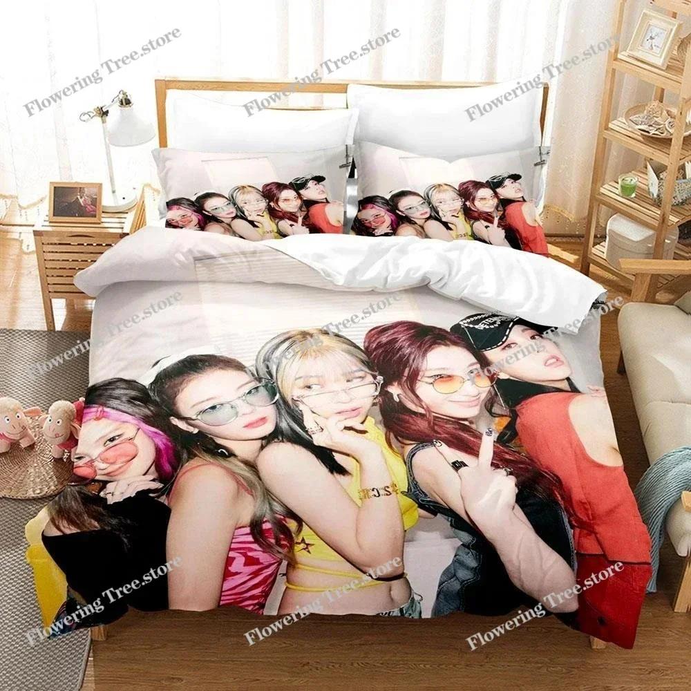 3D Printed Kpop Group Bedding Set Pillowcase ITZY Duvet Cover Double Twin Full Queen King Adult Kids Bedclothes Quilt Cover