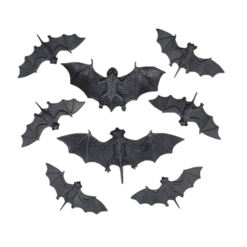 100PCS DIY Decoration Plastic Fake Bat Plastic Novelty Toy Horrible Prank Toys  Children