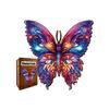 HOOLOOG Butterfly Stitching Wooden Jigsaw Puzzle, Decorative Painting, Irregular Shape, Decompression Gift Piggy Bank.