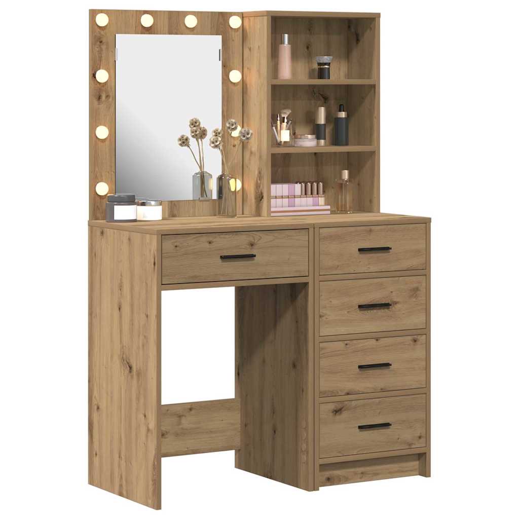 Makeup Table 2 pcs Brown 50 x 41 x 135 cm Engineered Wood