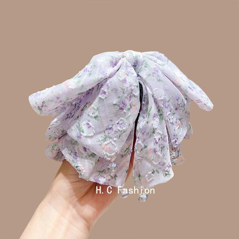 Polka Dot Bow Claw Clip: Elegant Women's Hair Accessory