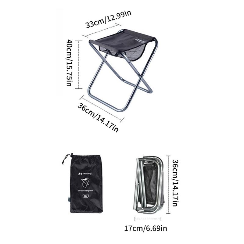 Outdoor Portable Folding Stool, Collapsible Slacker Chair Seat Lightweight Fold Stool with Carry Bag for Fishing Camping