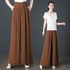 Ice Silk High-Waisted Wide-Leg Pants – Summer Thin, Draping Style for Petite, Middle-Aged Women, Versatile and Casual