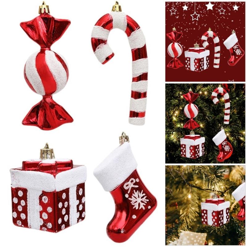 Christmas Tree Ornament Cartoon Snowman Candy Boot Sweet Hanging Decoration for Winter Holiday Party Decorations