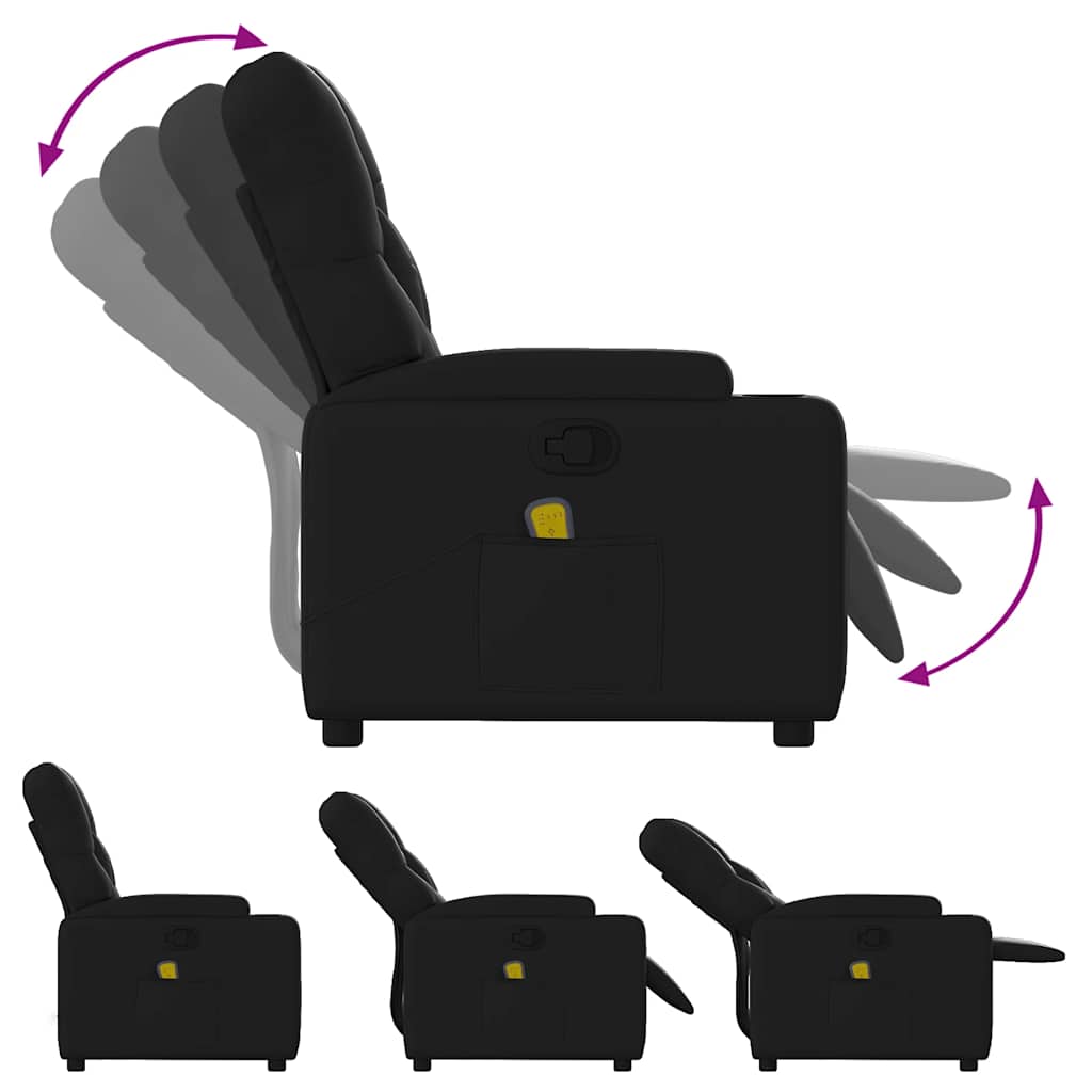 Massage Relax Chair Faux Leather Black