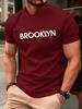 Brooklyn Stati Uniti Stampato Uomo Retro T-shirt Cotone TuttoAbbinabile T-shirt Trendy Strada Manica Corta Unisex Girocollo Morbido Vestiti
