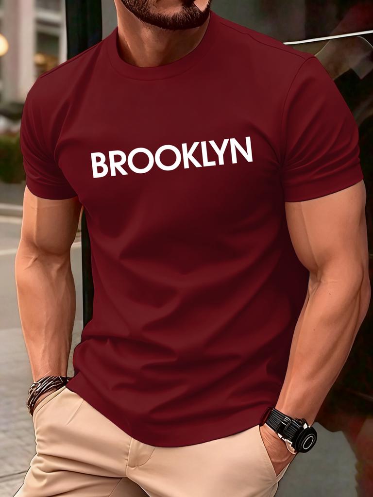 Brooklyn Stati Uniti Stampato Uomo Retro T-shirt Cotone TuttoAbbinabile T-shirt Trendy Strada Manica Corta Unisex Girocollo Morbido Vestiti