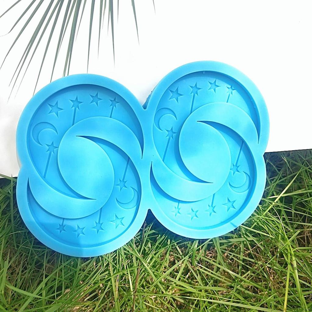 Moon and Stars Earring Decor Mold DIY Epoxy Resin Keychain Silicone Mold Christmas Pendant Mold Home Decorations Mold