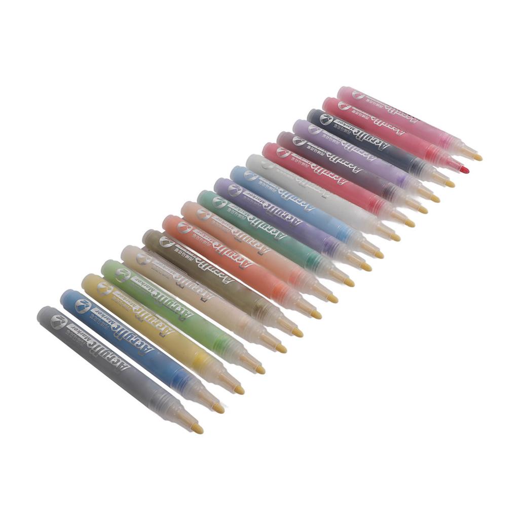 18 Pcs Acrylic Marker Bright Lasting Colorful Non Toxic No Odor DIY Doodle Water Color Pen