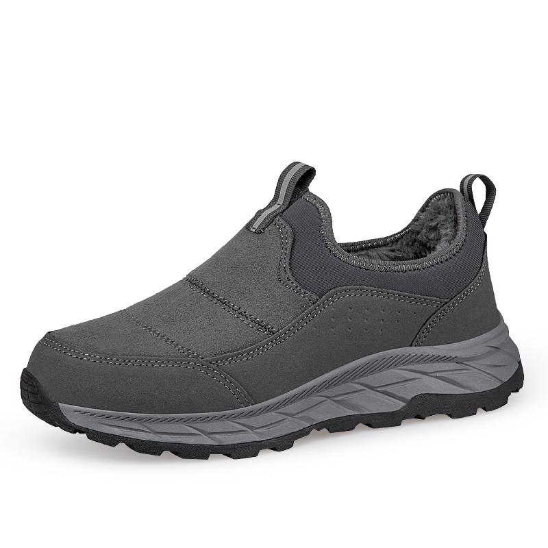 Plush Slip-on Cotton Shoes Warm Loafers Men Women Winter Outdoor Walking Hiking Sports Shoes Anti-slip Flat Shoes