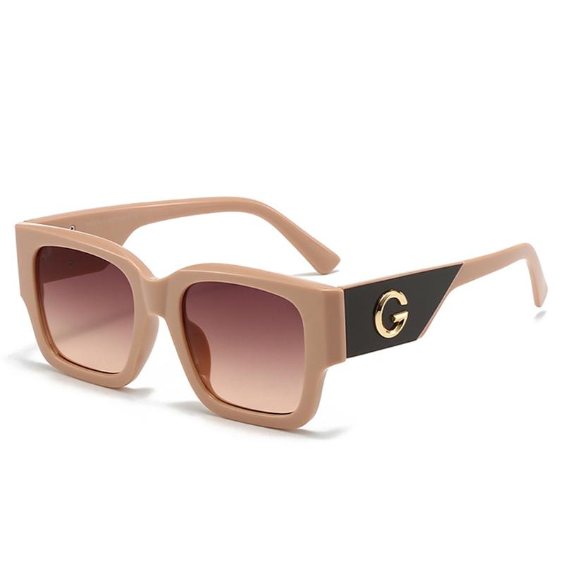 New Fashion Brand Luxury Designer Sunglasses Women  Letter G Square Outdoor Vintage Shades Glasses Summer Travel Sunglasses