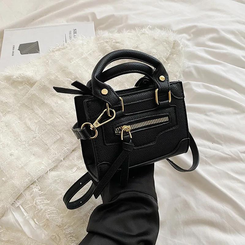 Autumn and Winter New Korean Version Mini Locomotive Small Square Bag Foreign Style Girls Concave Messenger Women's Bag