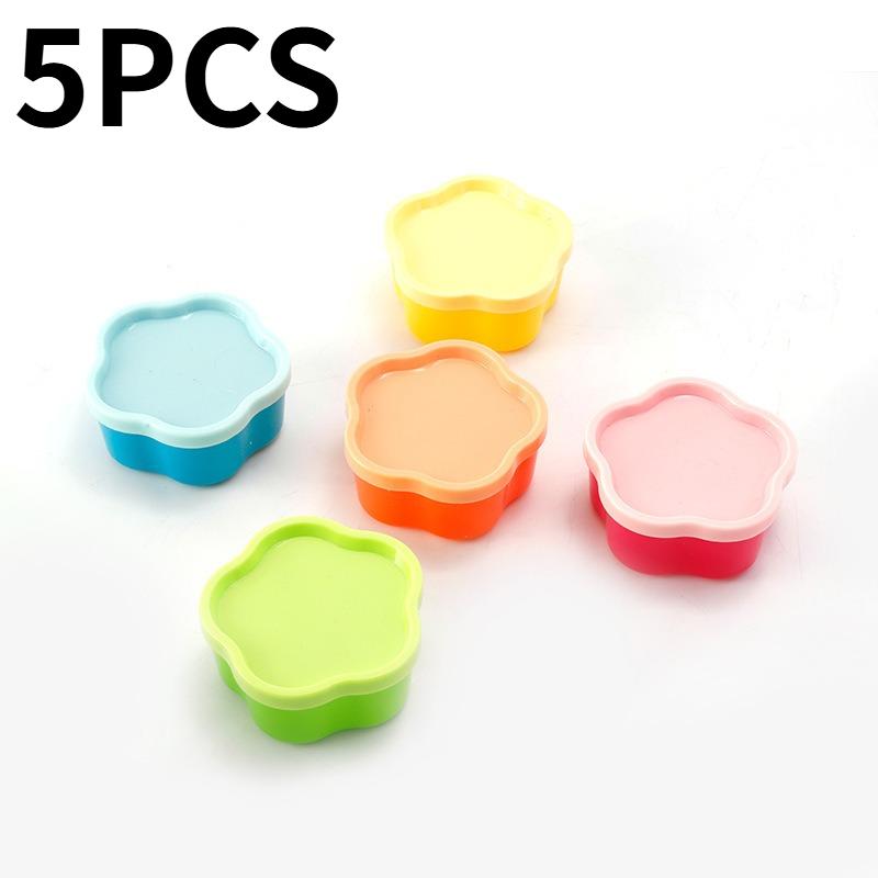 

5PCS Mini Lunch Box Condiment Storage Box With Lids Reusable Salad Dressing Jam Containers Portable Nut Snack Kitchen Storage