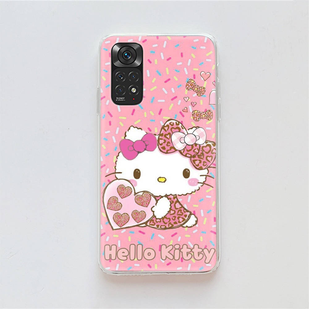 KT70 Hello Kitty Hülle für Samsung A04 A14 A23 A34 A54 M23 M33 M52 M53 Realme 10 9 C30S C35 C55 VIVO Y02S Y21 Y33S Y51 X80 Pro Klare Abdeckung