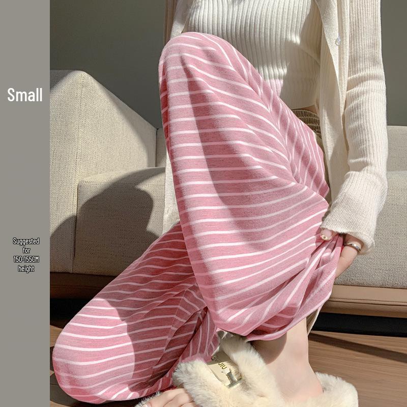 Women's Soft Glutinous High-Waisted Striped Wide-Leg Pants - Spring/Autumn 2025