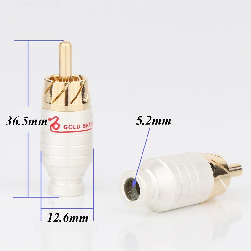 RCA Connectors Plug Pure Copper Gold Plated Audio Amplifier Hifi Speaker Terminal Socket RCA Lotus Signal Cable Plug Adapter