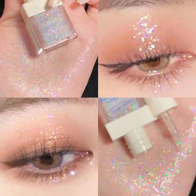 Ombretto Liquido Glitter Fini Super Angolo Illuminante Evidenziatore Senza Trucco Baco da Seta