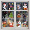 Party Wall Christmas Stickers Set Santa Snowman Reindeer Snowflake Decor Holiday
