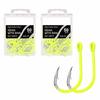 100PCS Fluorescent Green Octopus Fishing Hooks Fishing Accessories  Catfish Bass Tuna Walleye Trout
