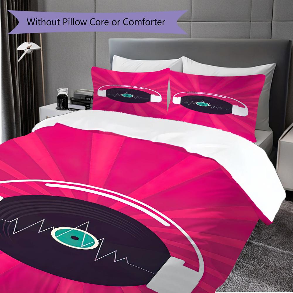 1PC Music, guitar Theme Bedding Quilt Set Quilt Cover Pillowcase Home Decoration Birthday Gift (1 * duvet cover + 2 * pillowcase, without core)