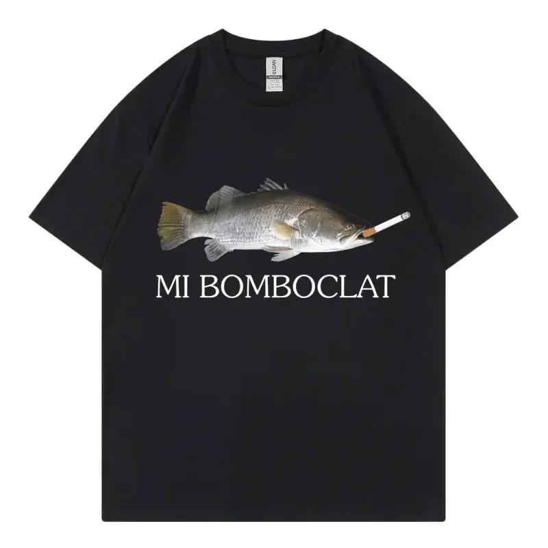 Lustiges Bomboclat Fisch Meme T-Shirt High Street Mode Trend Y2k Kurzarm T-Shirts Damen Harajuku Vintage Stil T-Shirts