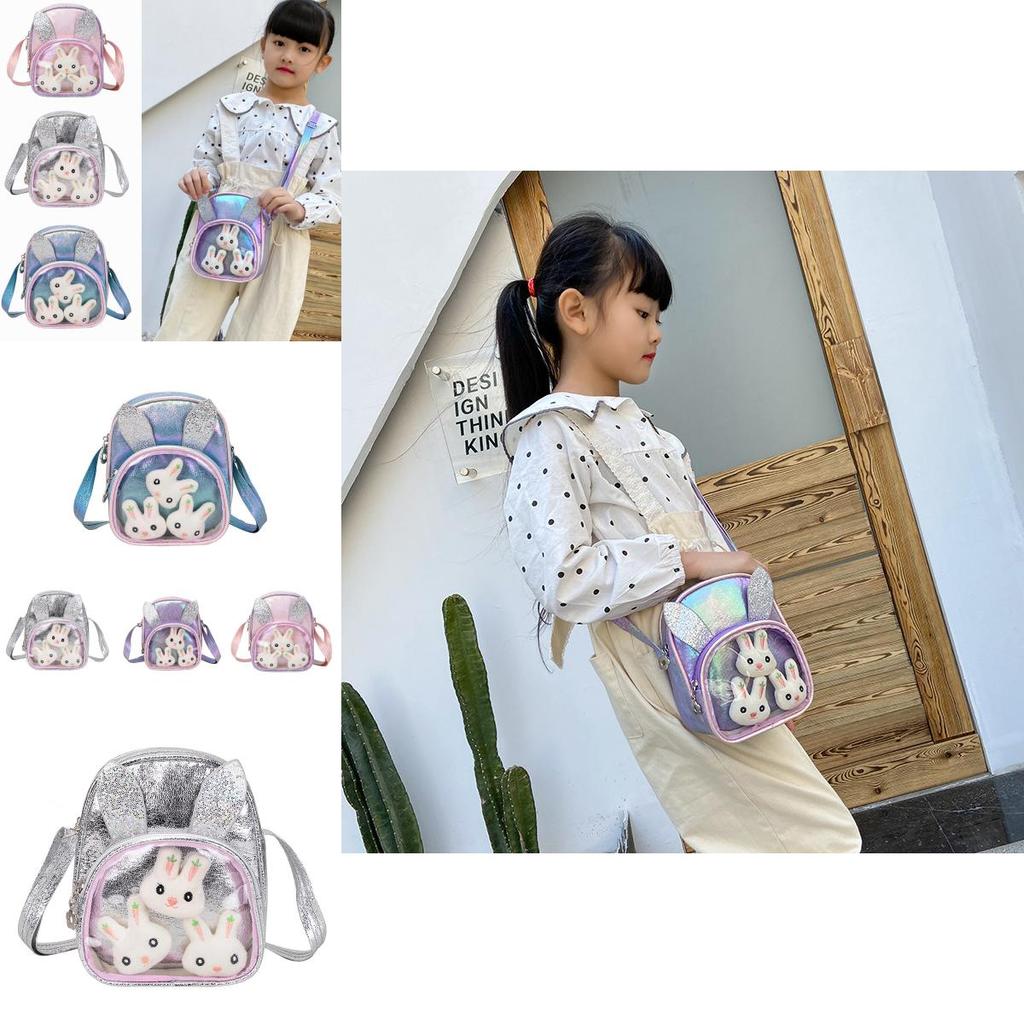 Adorable Shiny Sequin Pu Bunny Crossbody Bag For Girls Ideal For Princesses