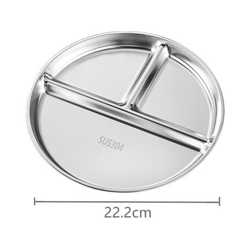 

3 сетки из нержавеющей стали обеденная тарелка поднос для закусок еда разделенные блюда контейнер для обеда для школьной столовой кухонные принадлежности