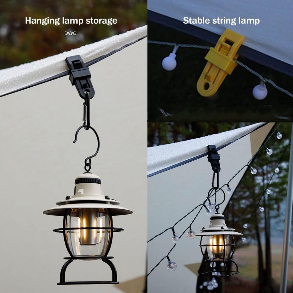 Tarpaulin Clips, Camping Accessories for Tent,20 Pcs Adjustable Heavy Duty Lock Grip for Tarp & Shade Cloth Color, Windproof Shade Cloth Plastic