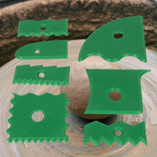 7 Pcs Pottery Clay Foot Shaper Pottery Art Trimming Tools Clay Scrapers Ceramic Sculpting Tool for Beginners Professionals