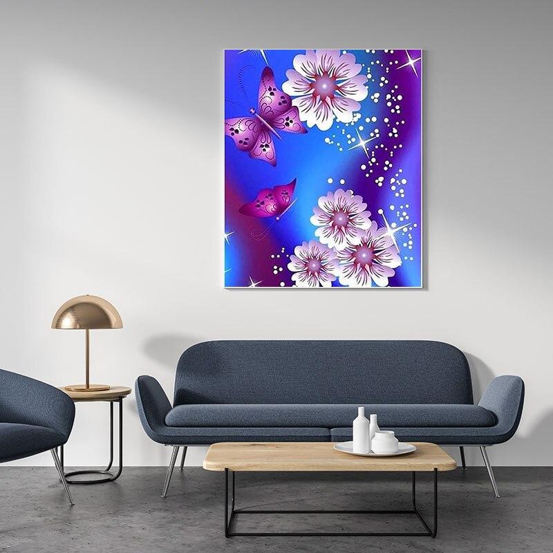 DIY 5D Diamond Painting Full Round Drill Color Butterfly Diamond Art Embroidery Animal Cross Stitch Resin Home Decor Gift