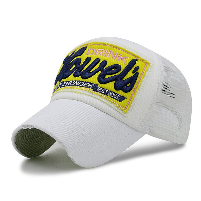 2021 Spring and Summer Adult Cotton Mesh Sun Hat Lady Fashion Hiphop Trucker Cap Men Cool Baseball Cap 56-60cm 30 Colors