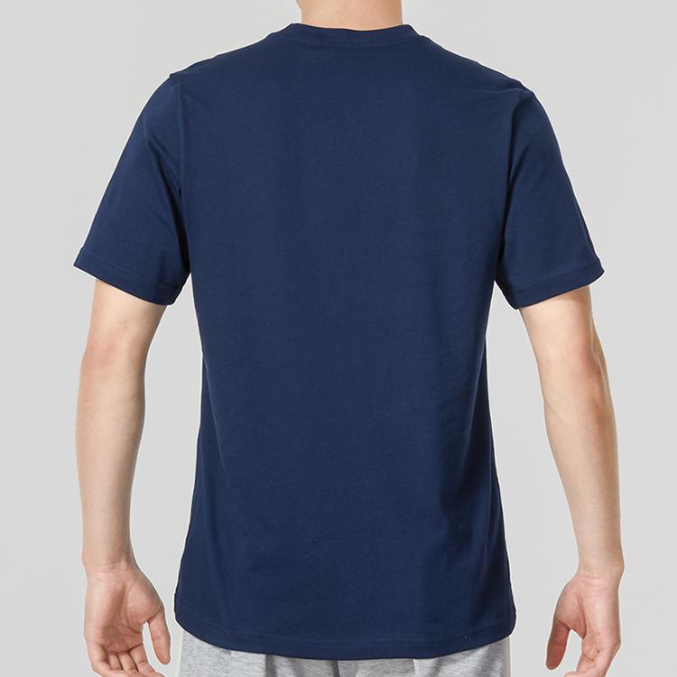 Adidas Originals Trefoil Letter Logo Print Crew Neck Short Sleeve T-Shirt Men Tops Navy IA4814