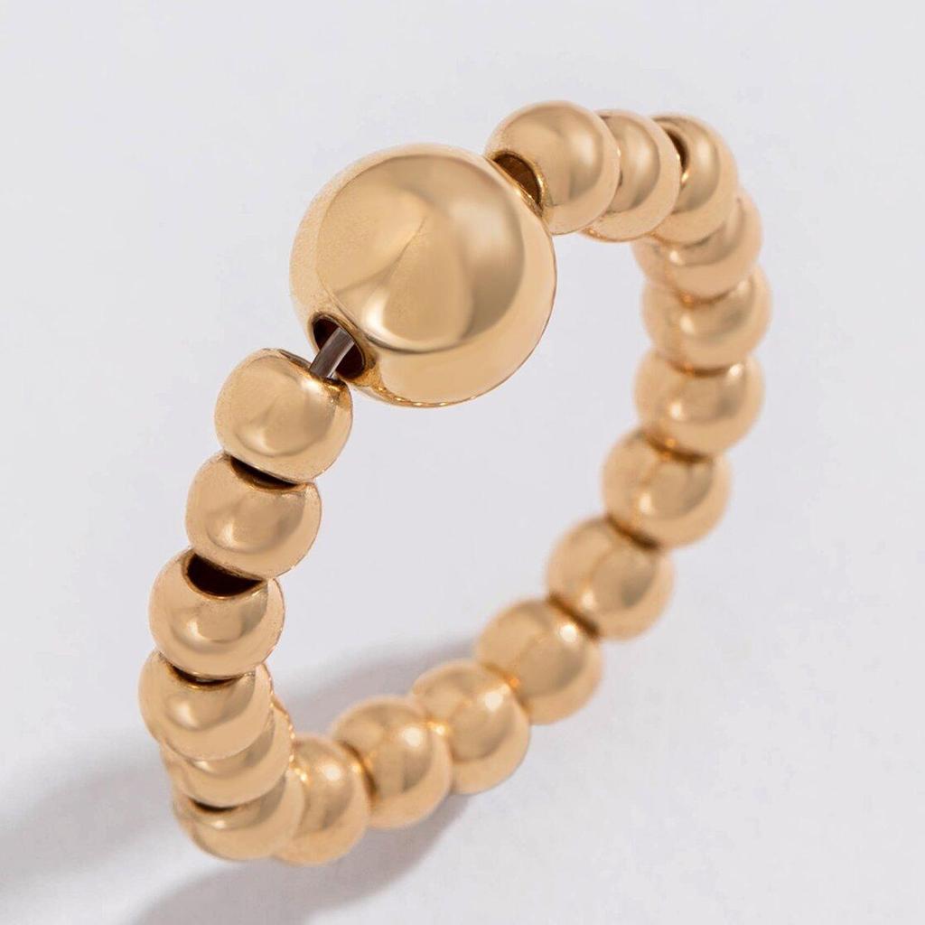 French Style Niche Versatile Bead Index Finger Ring Women's Jewelry Simple Design Imitation Pearl Single Ring Women