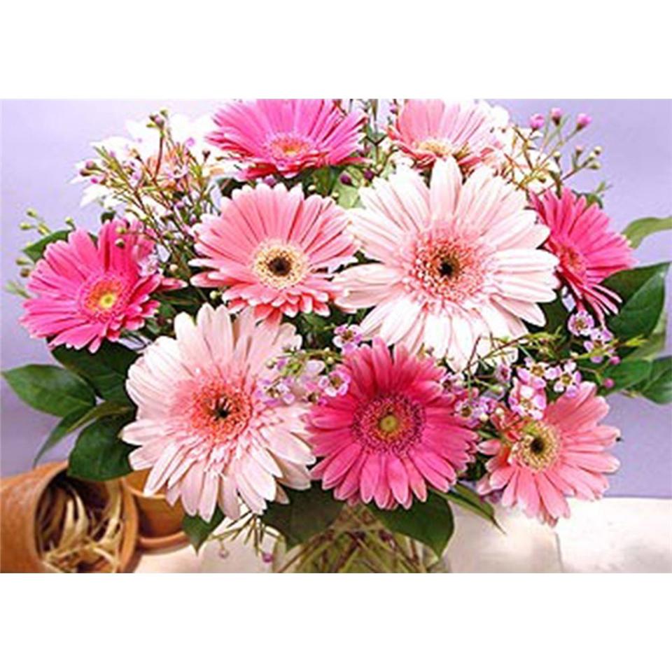 5D DIY Diamond Painting Flower Rhinestone Rose Picture Full Round Embroidery Cross Stitch Kit Mosaic Vase Decoration Gift