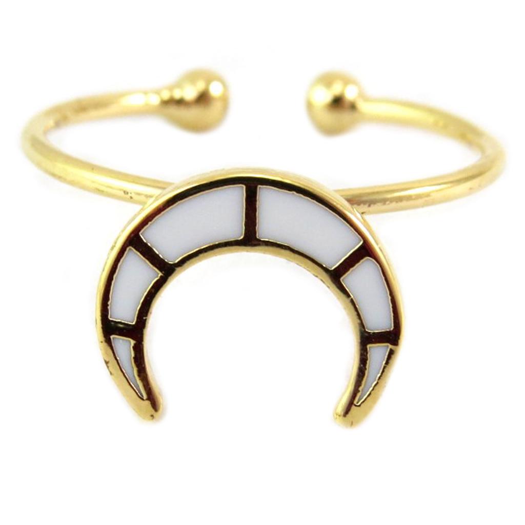 7bis [Q6209] - Handmade Ring 'Luna' White Gold - 11x9 Mm