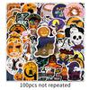 100 Halloween Graffiti Stickers - Creative Cartoon DIY for Journals, Phones, Luggage, Cars & Waterproof Decoration