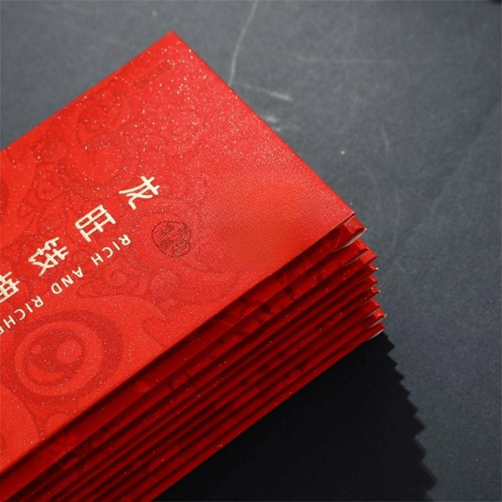 6Pcs/set Hot Stamping New Year Red Envelopes Printing Lucky Red Packets  Spring Festival