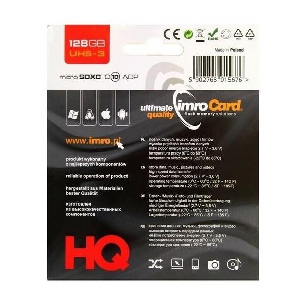 Karta pamięci microSDXC 128GB Imro+ UHS-3
