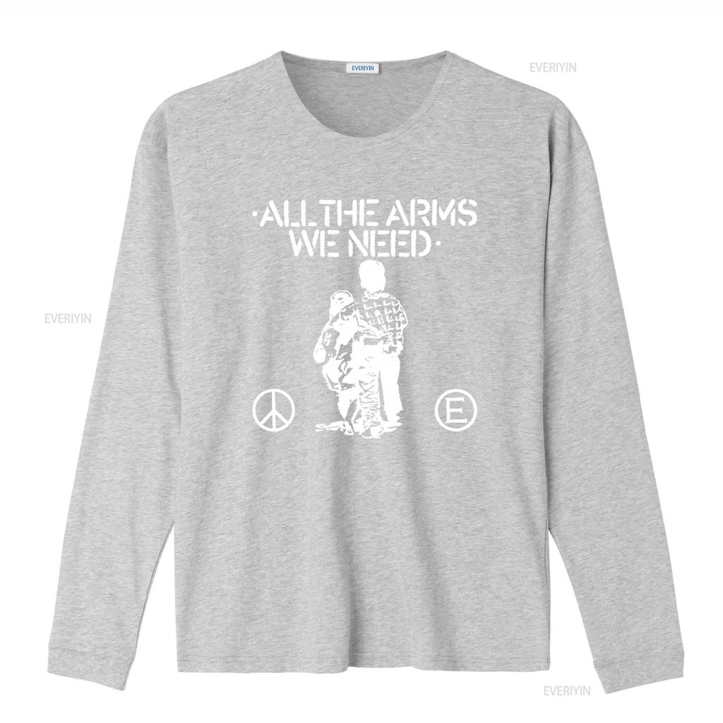 All the Arms We Need 2 Sided T Shirt Punk Crust Thrash Animal Rights Peace Equality Love vintage Washed streetwear Comfortable
