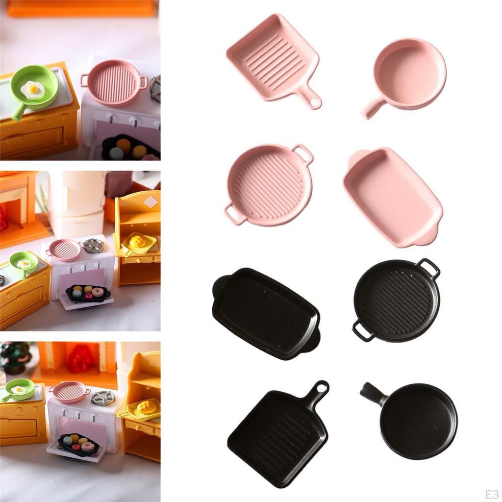 4 Pcs Dollhouse Chen Utensils Oven Plate Models Tableware Miniature Cooking Scene Accessory